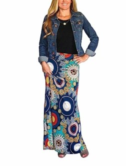 Bohemian Print Long Maxi Skirt
