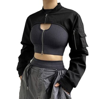 Ypser Reflective Rave Top Crop Top Shrug