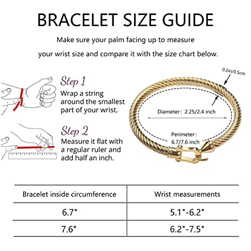 Guide for measuring wrist size for bracelets.