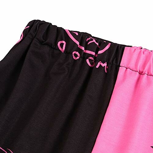 Pink and black elastic waistband with graphic design