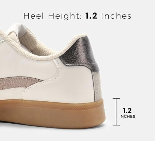 Shoe with 1.2 inches heel height.