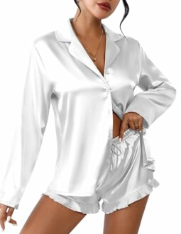 Ekouaer Satin Pajama Sets