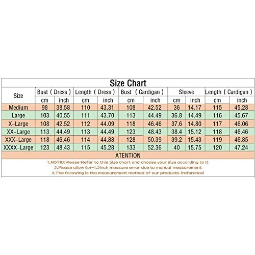 Clothing size chart with measurements in cm and inches for bust, length, and sleeve.