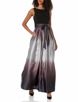 S.L. Fashions Long Satin Ombre Party Dress