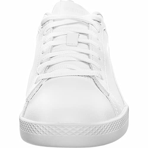 Front view of a white sneaker